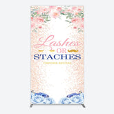 Lofaris Floral Lashes Or Staches Gender Reveal Rectangle Backdrop